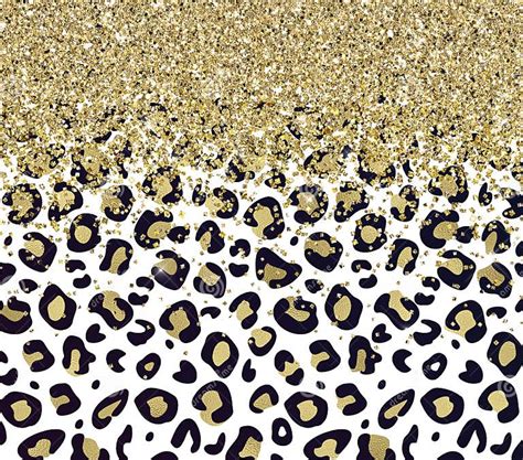 Golden Glitter Leopard Print Background Stock Illustration