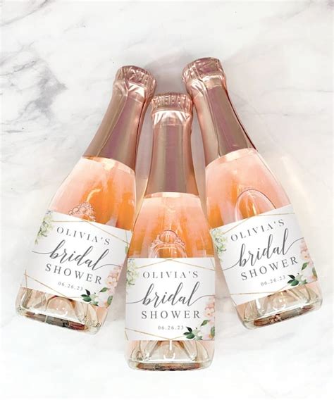 Bridal Shower Mini Champagne Bottle Labels Bridal Shower Favors Printable Editable Mini