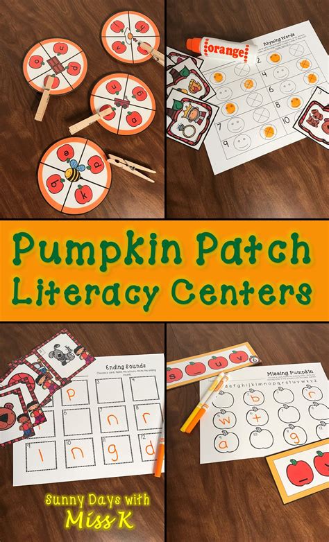 Kindergarten Pumpkin Literacy Centers 7 Fall Literacy Centers Bundle