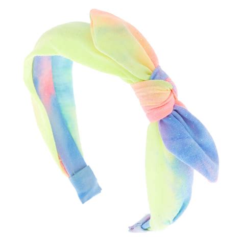 Glitter Tie Dye Knotted Bow Headband Claires Us
