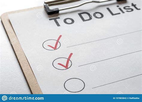 Partially Ticked Off To Do List On A Clipboard Stock Photo Image Of