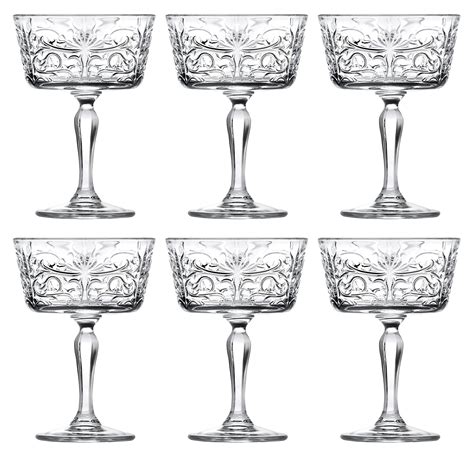 Buy Champagne Glasses Flute Saucer Belle Coupe Set Of 6 Glasses Lead Free Crystal