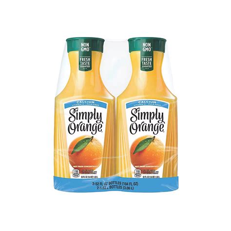 Simply Orange With Calcium Orange Juice 2 Pk52 Fl Oz Bjs