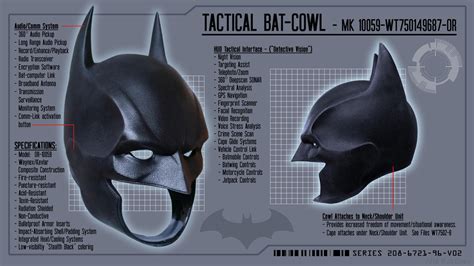 Batman Arkham Origins Cowl Schematics Revised By Ravendeviant On