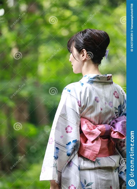 Woman In Yukata Stock Image Image Of Japanese Young 242728539