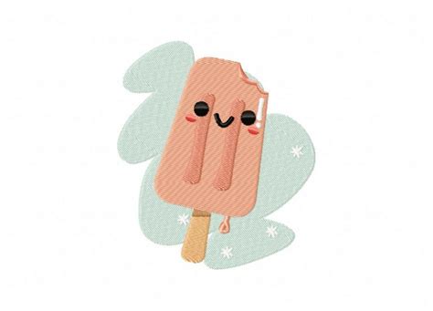 Kawaii Popsicle Embroidery Design Daily Embroidery