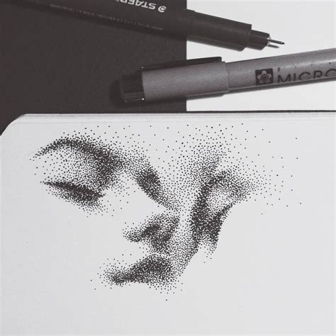 Pen Dotwork By Eric Wang Stipling Pointilism Inked Dotted Drawings