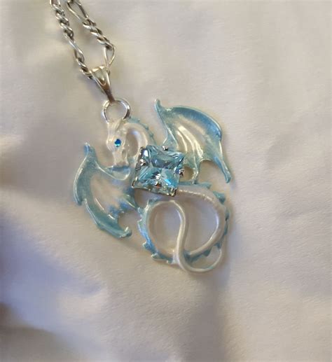 Healing Crystal Ice Dragon Pendant Etsy Dragon Jewelry Necklace