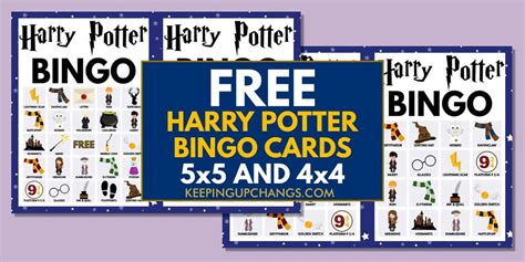 Harry Potter Bingo Pictures Words X X Grid Free Printables