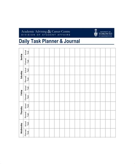 4 Daily Task Planner Templates Free Sample Example Format