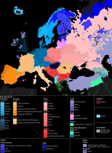 Map Of The Languages In Europe Visilang