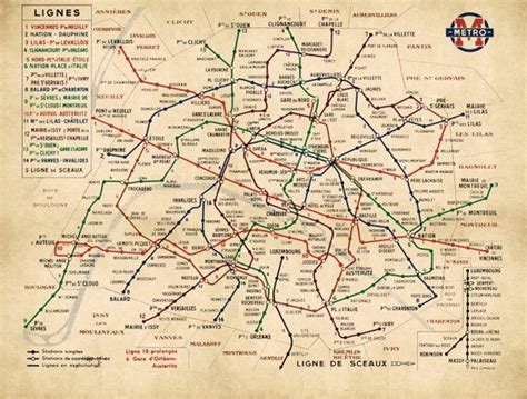 Paris Metro Map From 1939