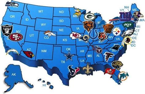 Map Of Usa Nfl Teams
