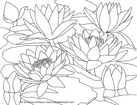 Click the water lilies coloring pages to view printable version or color it online (compatible with ipad and android tablets). original and fun coloring pages | Lilies drawing, Coloring ...