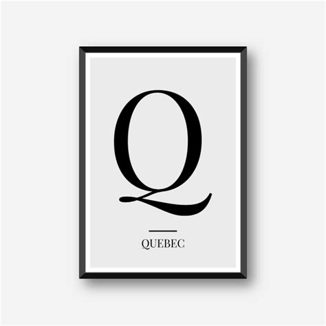 Black Letter Q Quebec Nato Phonetic Alphabet Minimalist Free