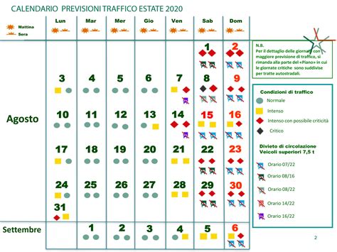 Calendario Traffico Estate 2022 Calendario Ottobre