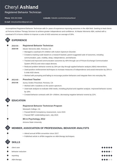 Rbt Resume Registered Behavior Tech Examples And Guide