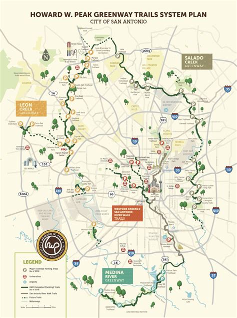Howard W Peak Greenway Trails System Map San Antonio Parks And