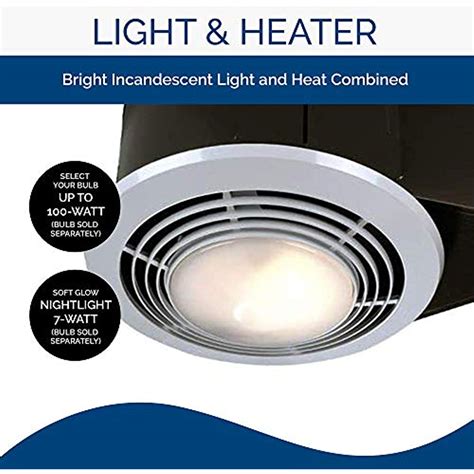 Bathroom Heater Fan Light Combo Round - 7-Inch Round Bathroom Exhaust Fan