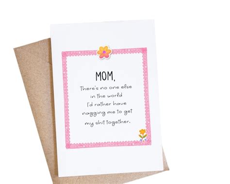 Mom Birthday Card Funny Card For Mom From Daughter Sarcastic Etsy