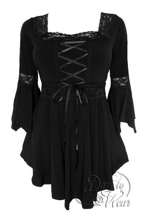 genuine dare to wear victorian goth boho plus size renaissance corset top black gothic outfits