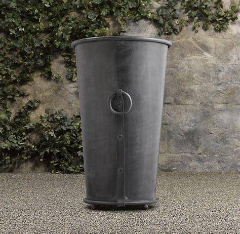 Estate Zinc Ring Round Tall Planter