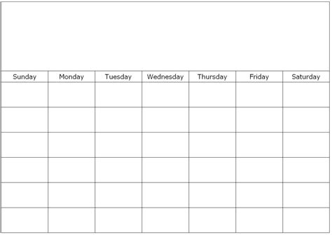 Free Printable Blank Monthly Calendar Templates Template Calendar Design