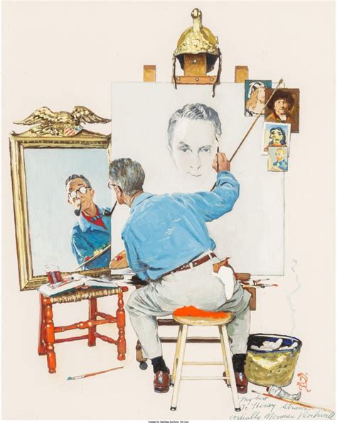 Norman Rockwells Triple Self Portrait Sets World Record At Heritage Auctionsantiques And The