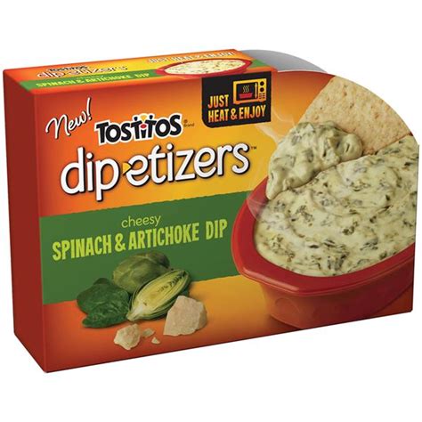 Tostitos tortilla chips are made from 100% white corn. Tostitos Dip-Etizers Cheesy Spinach & Artichoke Dip | Hy ...
