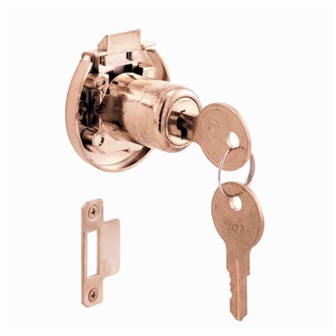 Prime Line Brass Keyed Cabinetdrawer Lock U 10667 The Home Depot
