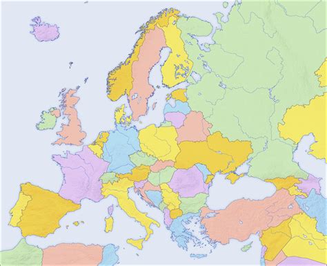 Mapa Político Mudo De Europa Tamaño Completo Ex