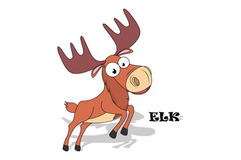 Cute Elk Animal Cartoon Simple Vector Illustration By Curutdesign