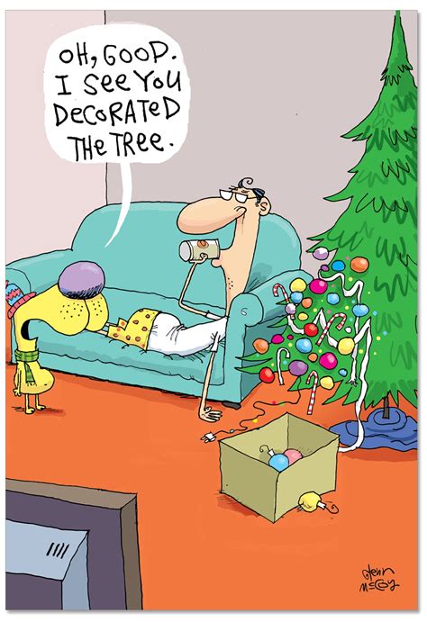 lazy decorating 12 boxed funny christmas cards with humorous cartoon dad husband walmart