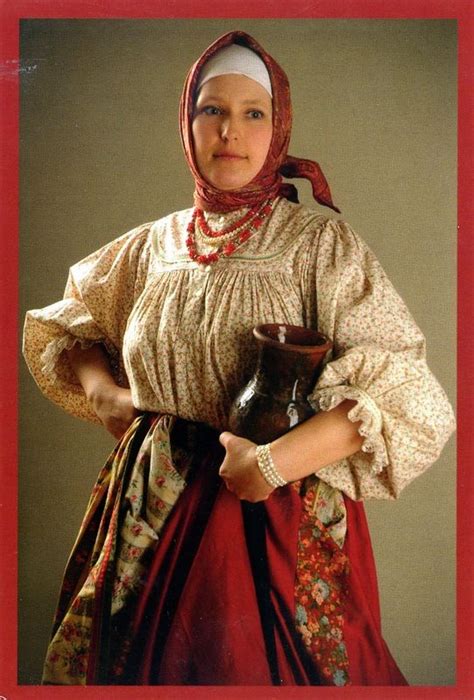 type of traditional russian costume of peasant woman russian beauty russian fashion russian