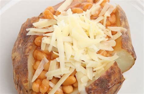 Crispy Jacket Potato With Cheesy Topped Beans Lunch Recipes Goodtoknow