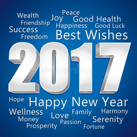 2017 Happy New Year Best Wishes Greeting Card Stock Vector