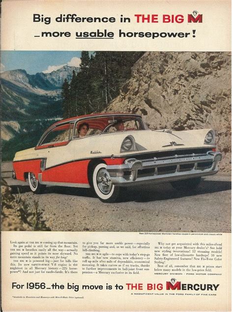 1956 Mercury Montclair Car Ad Vintage Life Magazine Advertisement By