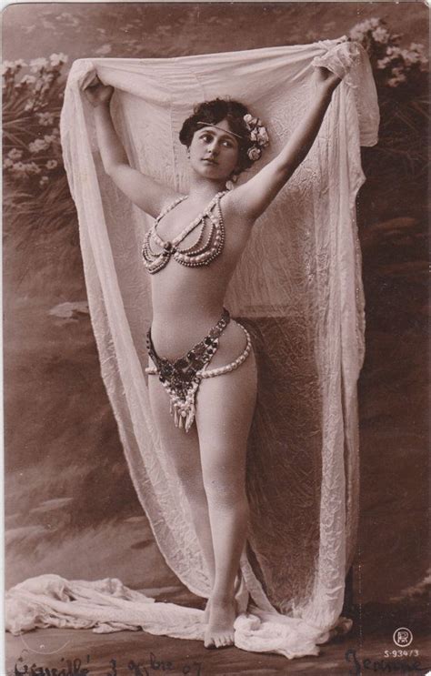 1907 Beautiful Edwardian Belly Dancer In Awesome Pearl Costume Vintage Dance Belly Dancers