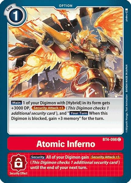 Atomic Inferno Bt 04 Great Legend Digimon Cardtrader