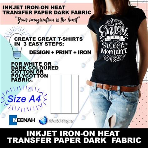 Best Inkjet Iron On Heat Transfer Paper Dark Fabric 10 Sheets 85 X 11