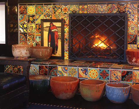 Mexican Tile Fireplace Mosaic Fireplace Fireplace Tile Surround
