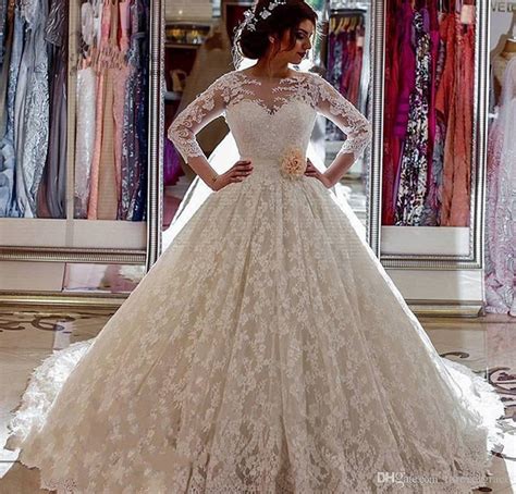 Looking for something a little more classic? 2019 Vintage Arabic Dubai Princess Wedding Dress Puffy ...