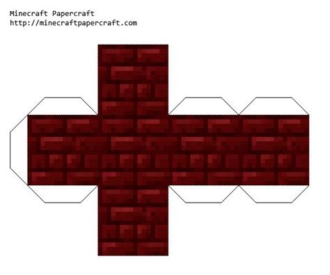 Papercraft Red Nether Brick Minecraft Blueprints Paper