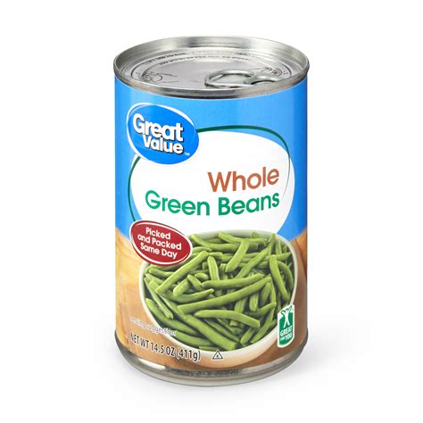 Great Value Whole Green Beans 145 Oz