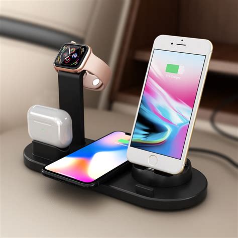Qi 4 In 1 Wireless Charger For Iphone Charging Dock Station For Apple