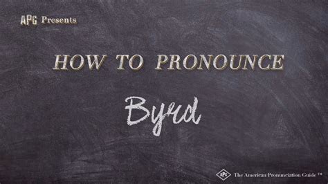 How To Pronounce Byrd Real Life Examples Youtube