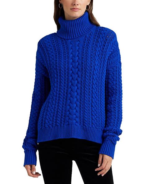 Ralph Lauren Cable Knit Turtleneck Sweater Bloomingdales