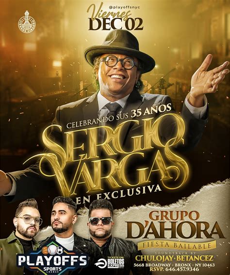 Sergio Vargas Y El Grupo D Ahora Tickets BoletosExpress