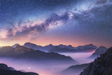 Milky Way Over The Dolomites Delicious Postcards