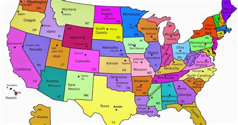 The Purple Teapot States And Capitals Printable Map Of Usa